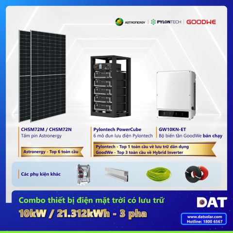 Muốn Lưu Trữ Và Tiết Kiệm Tiền Điện Đến 4 Triệu Đồng/ Tháng, Lắp Hệ Thống 10kW Lưu Trữ 21,312kWh 3 pha