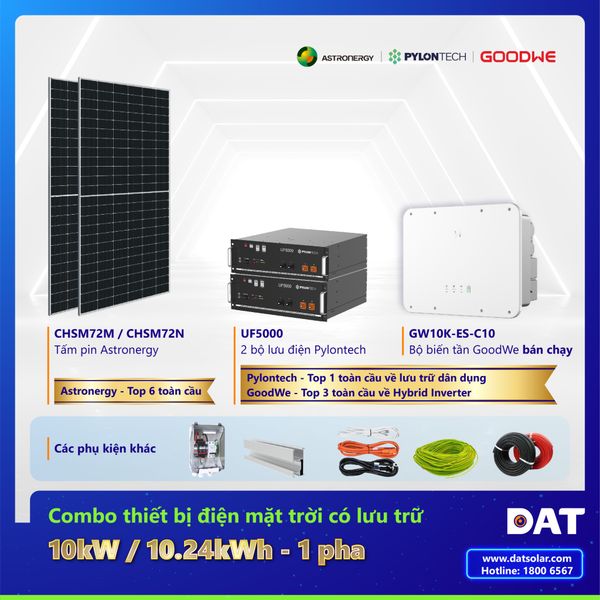 Muốn Lưu Trữ Và Tiết Kiệm Tiền Điện Đến 4 Triệu Đồng/ Tháng, Lắp Hệ Thống 10kW Lưu Trữ 10,24kWh