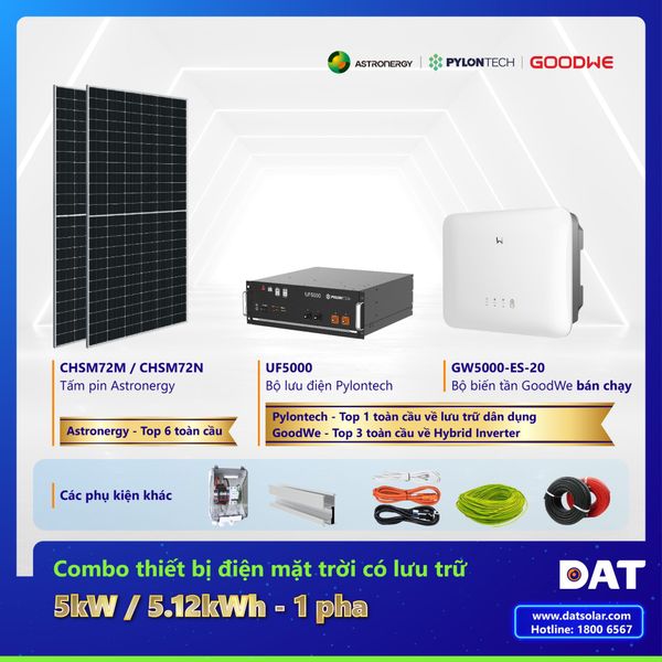 Muốn Lưu Trữ Và Tiết Kiệm Tiền Điện Đến 2 Triệu Đồng/ Tháng, Lắp Hệ Thống 5kW Lưu Trữ 5,12kWh