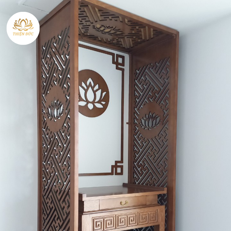  VÁCH NGĂN BÀN THỜ TREO TƯỜNG ĐẸP ĐẶC BIỆT CẮT CNC - MẪU VN12 