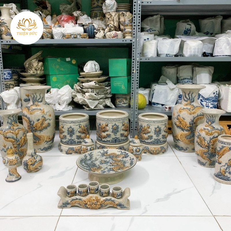  BỘ ĐỒ THỜ GỐM BÁT TRÀNG MẪU GBT14 