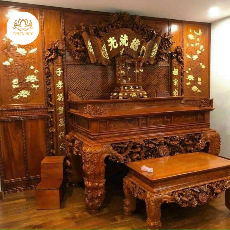  VÁCH NGĂN BÀN THỜ TREO TƯỜNG ĐẸP ĐẶC BIỆT CẮT CNC - MẪU VN31 