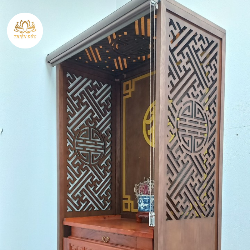 VÁCH NGĂN BÀN THỜ TREO TƯỜNG ĐẸP ĐẶC BIỆT CẮT CNC - MẪU VN03 