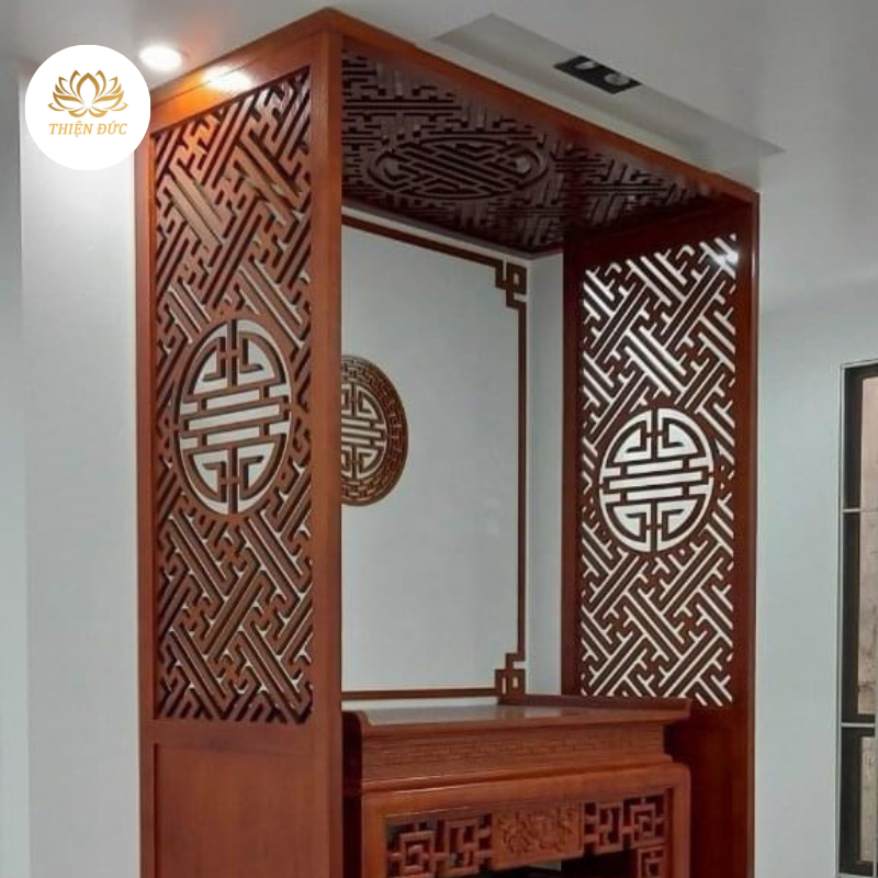  VÁCH NGĂN BÀN THỜ TREO TƯỜNG ĐẸP ĐẶC BIỆT CẮT CNC - MẪU VN47 