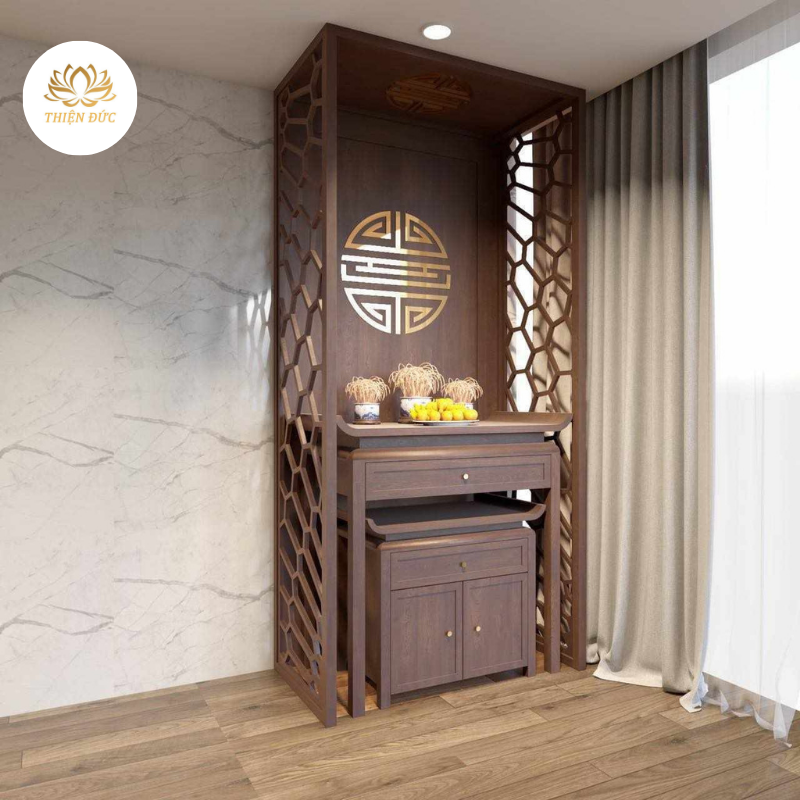  VÁCH NGĂN BÀN THỜ TREO TƯỜNG ĐẸP ĐẶC BIỆT CẮT CNC - MẪU VN56 