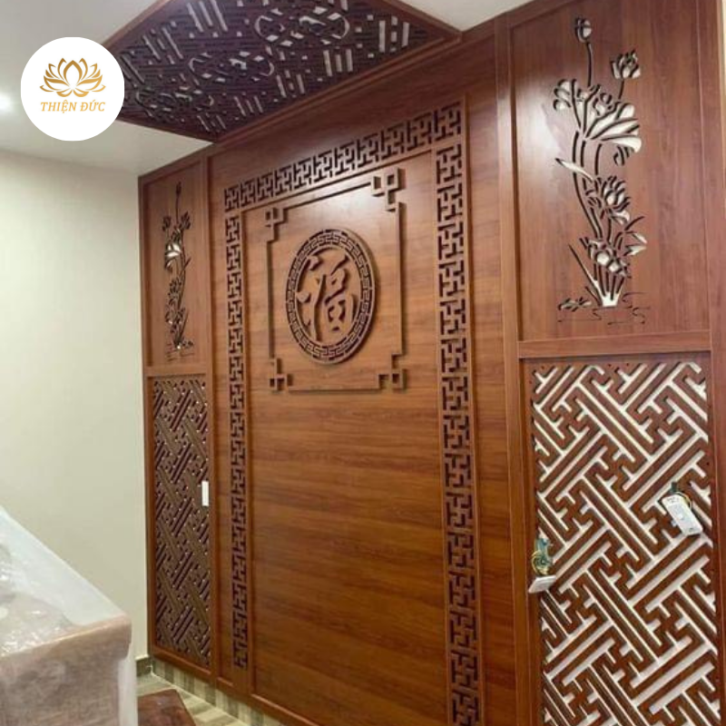  VÁCH NGĂN BÀN THỜ TREO TƯỜNG ĐẸP ĐẶC BIỆT CẮT CNC - MẪU VN66 