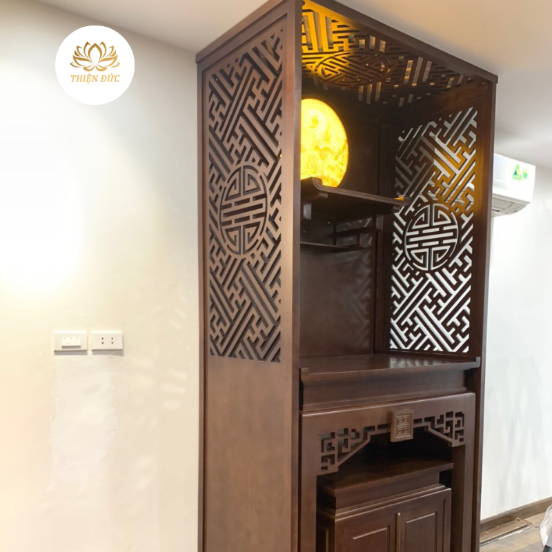  VÁCH NGĂN BÀN THỜ TREO TƯỜNG ĐẸP ĐẶC BIỆT CẮT CNC - MẪU VN72 
