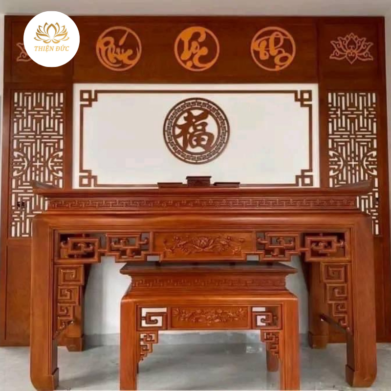  VÁCH NGĂN BÀN THỜ TREO TƯỜNG ĐẸP ĐẶC BIỆT CẮT CNC - MẪU VN87 