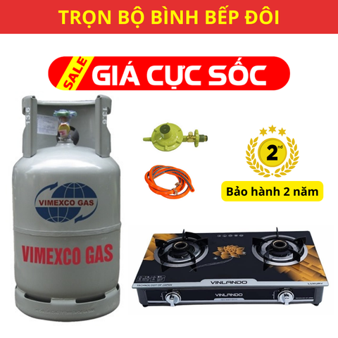Bộ Bình Bếp Gas Đôi VINLANDO Vàng - KHUYẾN MÃI SỐC