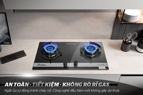 Bếp gas âm kính Sunhouse CAO CẤP APEX 2 LÒ APB8811