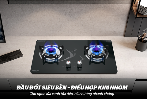 Bếp gas âm kính Sunhouse SHB388PT