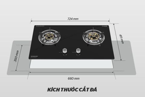 Bếp gas âm kính Sunhouse SHB507-M