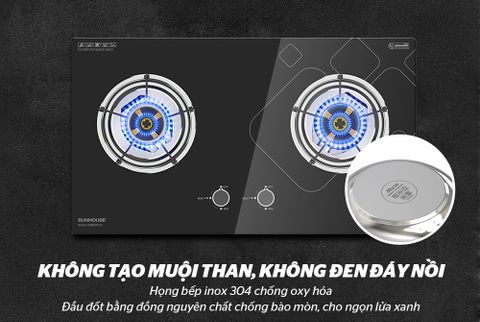 Bếp gas âm kính Sunhouse SHB5515-SG