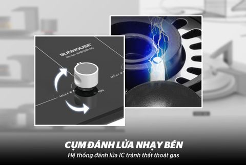 Bếp gas âm kính Sunhouse SHB5525-SG