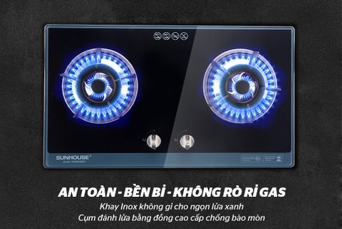 Bếp gas âm kính Sunhouse SHB5548MT