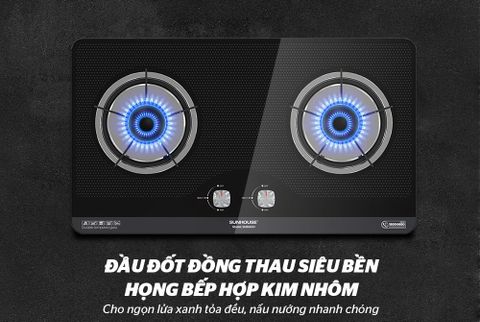 Bếp gas âm kính Sunhouse SHB6630