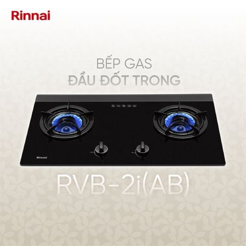 Bếp gas âm Rinnai 780mm 2 đầu đốt trong RVB-2i(AB)