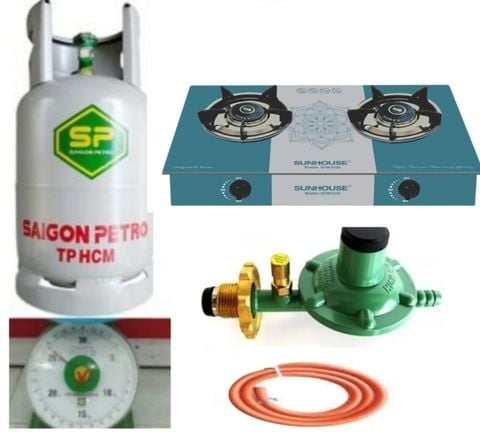 Bộ Bình Bếp Gas Sunhouse (SHB3336) Chính Hãng - Xanh