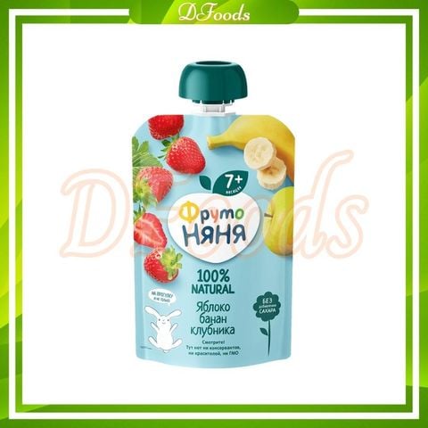 Trái Cây Nghiền Fruto Nga 90gr Vị Táo, Chuối, Dâu