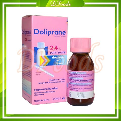 Siro hạ sốt Doliprane - Pháp 100ml cho bé từ 3-26kg