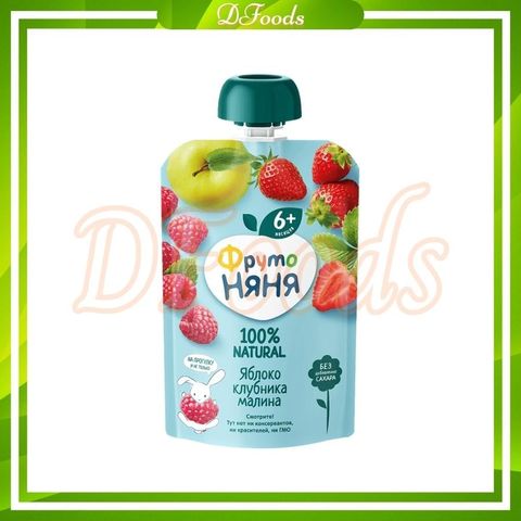 Trái Cây Nghiền Fruto Nga 90gr Vị Táo, Dâu, Mâm Xôi