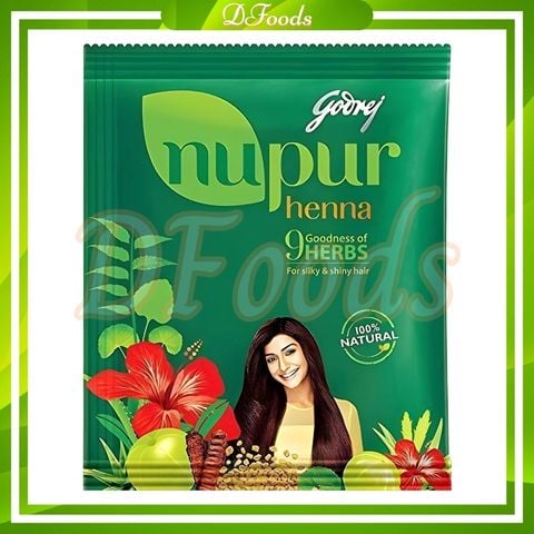 Bột Henna nhuộm ủ tóc 100% thảo dược KHÔNG HÓA CHẤT Nupur Henna
