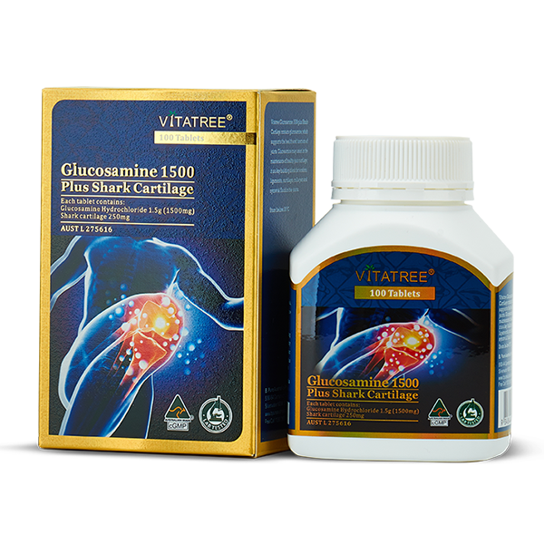  Viên uống Vitatree Glucosamine 1500 Plus Shark Cartilage hỗ trợ duy trì chức năng của khớp (100 viên) 