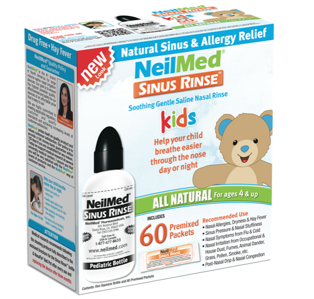  Bộ vệ sinh mũi 1 bình + 60 gói NeilMed Sinus Rinse Kids vệ sinh mũi xoang cho trẻ 