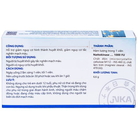  Viên uống NattoEnzym 1000 DHG giúp giảm nguy cơ hình thành cục máu đông (2 vỉ x 10 viên) 