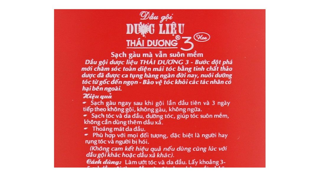  Dầu gội dược liệu Thái Dương 3 hương hoa sạch gàu mà vẫn suôn mềm (200ml) 