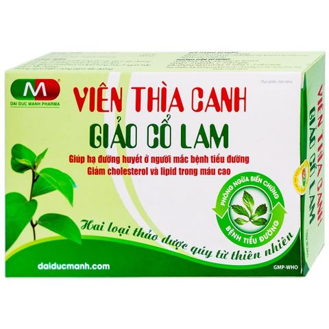  Viên thìa canh Giảo Cổ Lam giúp hạ đường huyết, giảm cholesterol và lipid trong máu cao (3 vỉ x 10 viên) 