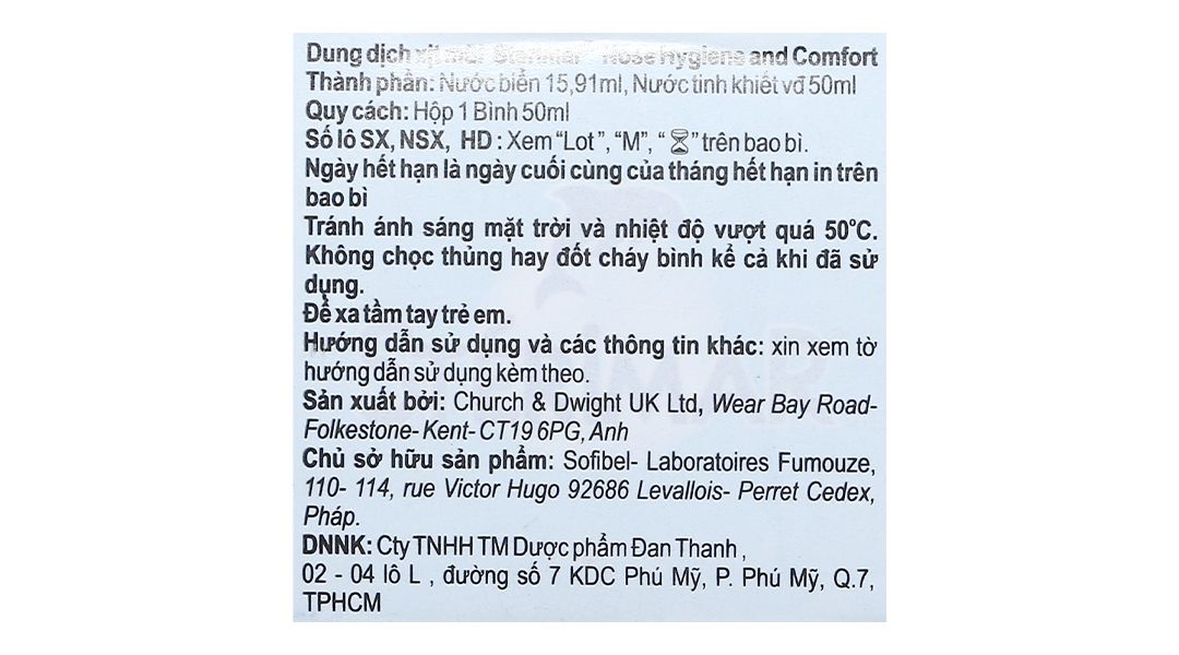  Dung dịch xịt mũi Stérimar Nose Hygiene And Comfor loại bỏ bụi bẩn niêm mạc mũi cho trẻ từ 3 tuổi - người lớn (50ml) 