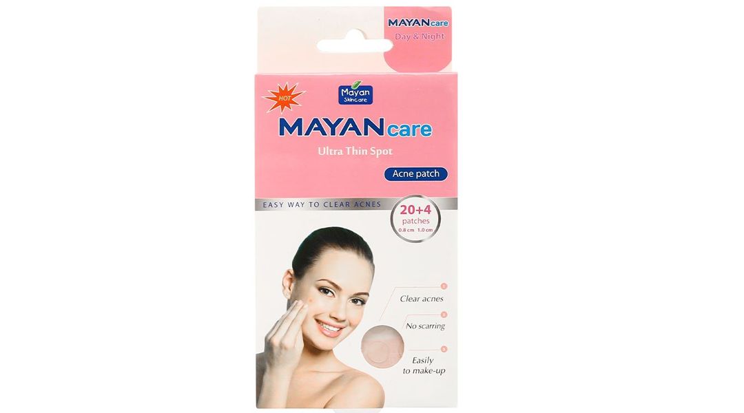  Miếng dán lột mụn Mayan Care Ultra Thin Spot kháng viêm, giảm sưng tấy hộp 24 miếng 