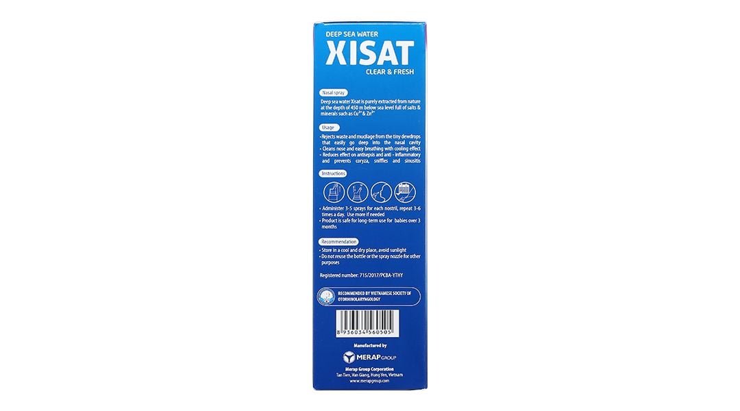  Xịt mũi nước biển sâu Xisat xịt sạch thông mũi dùng cho trẻ em (75ml) 