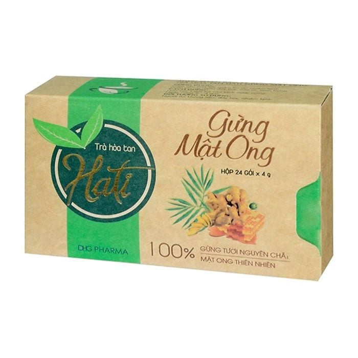  Trà hòa tan Hati Gừng Mật Ong DHG Pharma hỗ trợ tiêu hóa, giảm ho do nhiễm lạnh (4g x 24 gói) 
