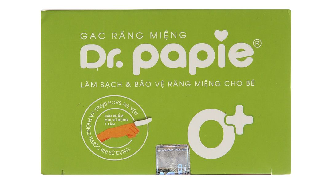  Gạc răng miệng Dr.Papie làm sạch và bảo vệ răng miệng cho bé (30 gói) 