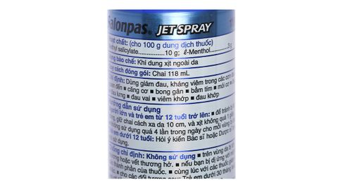  Khí dung xịt ngoài da Salonpas Jet Spray Hisamitsu giảm đau, kháng viêm do căng cơ, bong gân (118ml) 