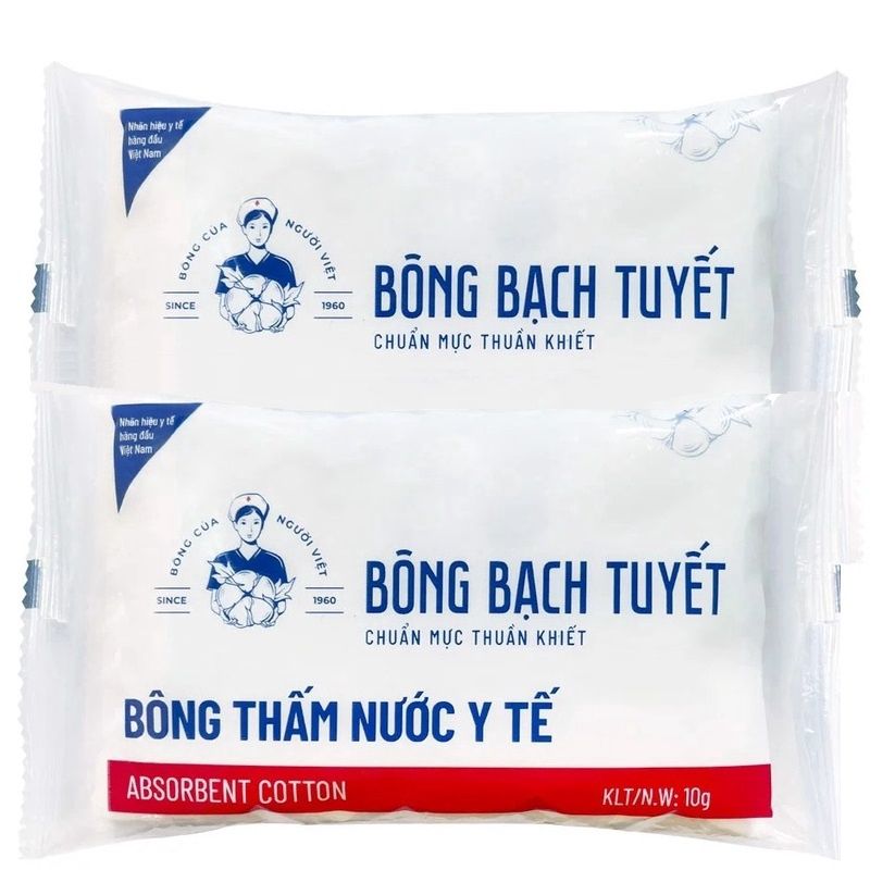  Bông y tế thấm nước Bạch Tuyết dùng trong chăm sóc cá nhân và y tế (10g) 