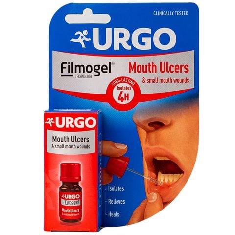  Gel Urgo Mouth Ulcers vị trái cây hỗ trợ điều trị vết loét, vết thương nhỏ trong miệng (6ml) 