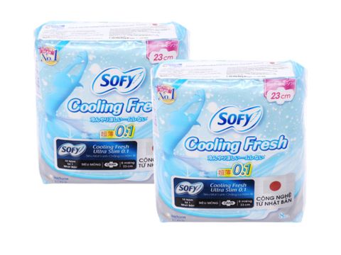  Băng vệ sinh Sofy Cooling Fresh Unicharm siêu mỏng cánh (8 miếng - 23cm) 