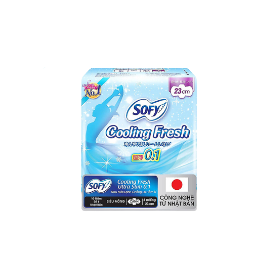  Băng vệ sinh Sofy Cooling Fresh Unicharm siêu mỏng cánh (8 miếng - 23cm) 