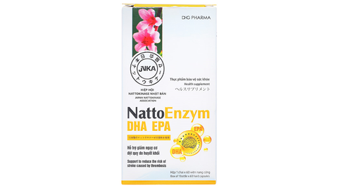  NattoEnzym DHA EPA giúp giảm nguy cơ tắc mạch, đột quỵ do huyết khối chai 60 viên 