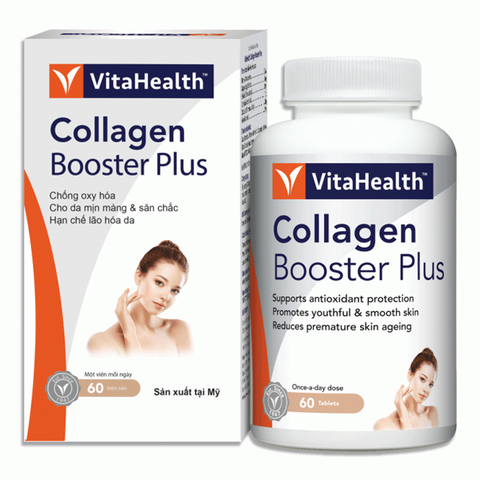  Viên uống VitaHealth Collagen Booster Plus giúp đẹp da, hạn chế lão hóa (60 viên) 