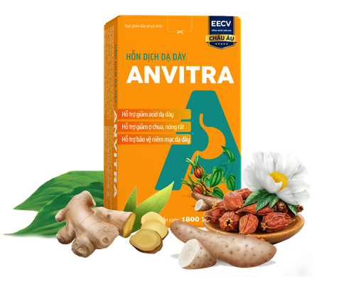  Hỗn dịch dạ dày Anvitra 15ml giảm acid dạ dày, ợ chua, nóng rát, bảo vệ niêm mạc dạ dày (15 gói) 
