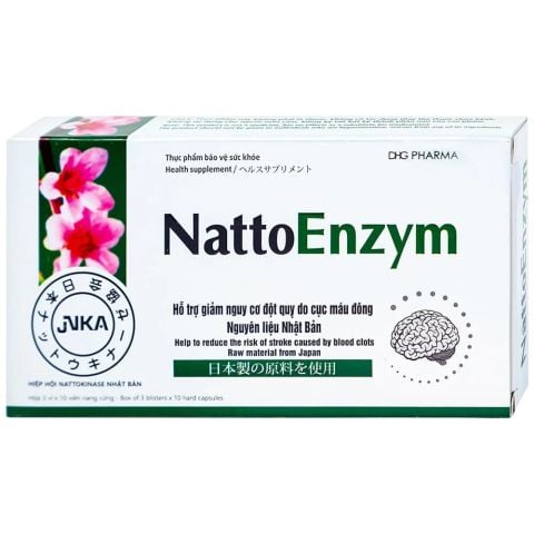  Viên uống NattoEnzym DHG hỗ trợ hoạt huyết, tăng tuần hoàn máu (3 vỉ x 10 viên) 