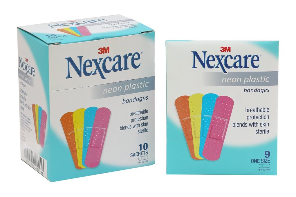  Băng cá nhân Nexcare Neon Plastic hộp 90 miếng 