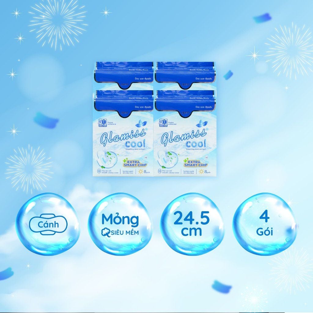  Băng vệ sinh Doctor Care Glamiss Cool ban ngày Gói 8 miếng 