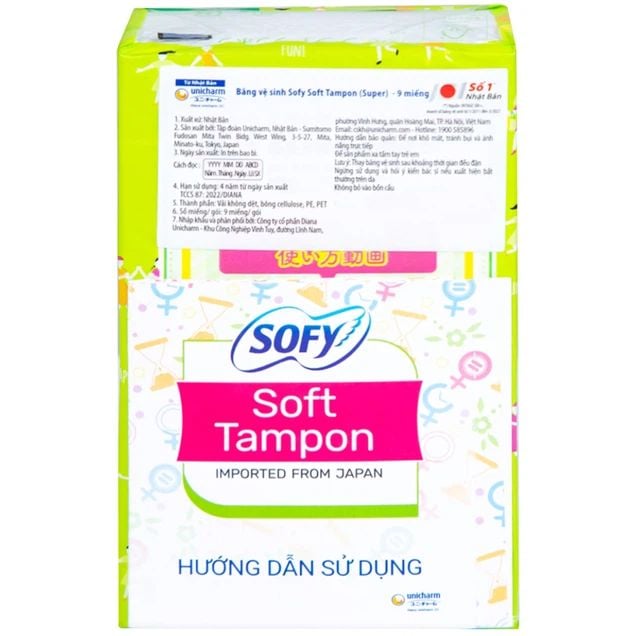  Băng vệ sinh Sofy Soft Tampon khả năng thấm hút tốt (9 miếng) 