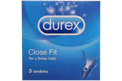  Bao cao su Durex Close Fit size 49mm hộp 3 cái 