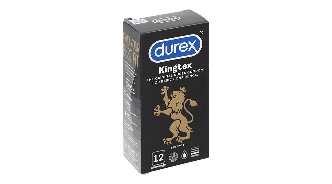 Bao cao su Durex Kingtex ôm sát, vừa vặn 49mm (12 cái) 